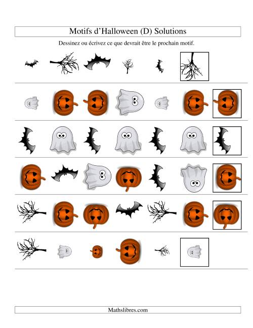 Images de Motifs d'Halloween avec Trois Particularités (forme, taille & rotation) (D) page 2