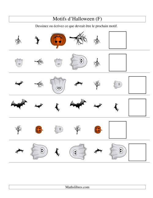 Images de Motifs d'Halloween avec Trois Particularités (forme, taille & rotation) (F)