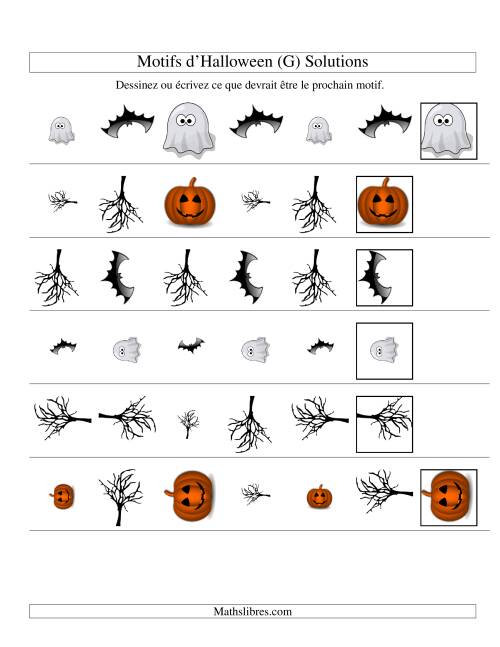 Images de Motifs d'Halloween avec Trois Particularités (forme, taille & rotation) (G) page 2