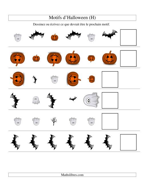 Images de Motifs d'Halloween avec Trois Particularités (forme, taille & rotation) (H)