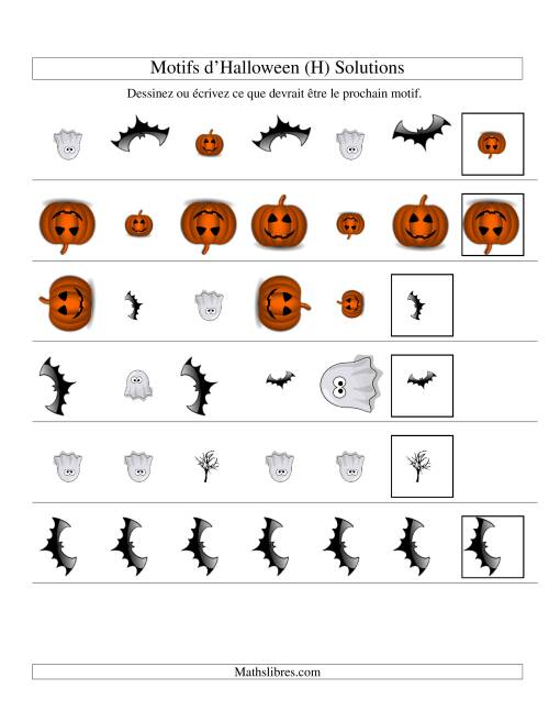 Images de Motifs d'Halloween avec Trois Particularités (forme, taille & rotation) (H) page 2