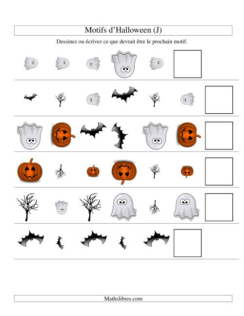 Images de Motifs d'Halloween avec Trois Particularités (forme, taille & rotation) (J)
