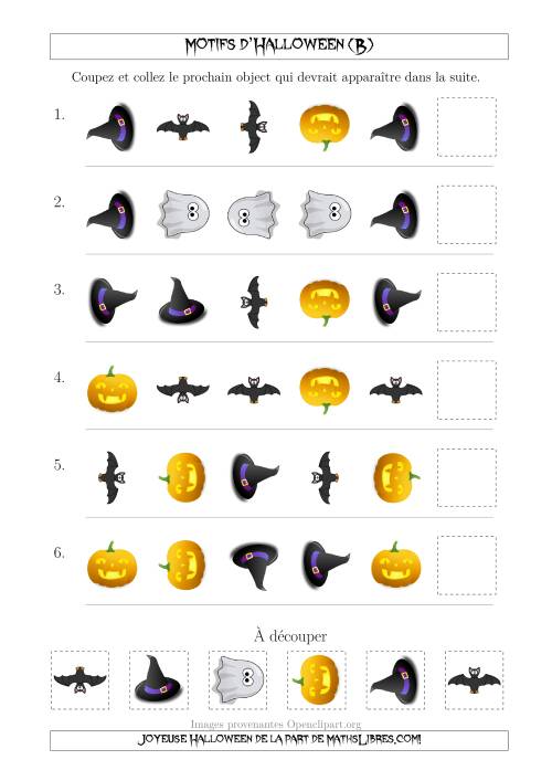 Images de Motifs d'Halloween Pas Très Effrayants avec Deux Particularités (Forme & Rotation) (B)