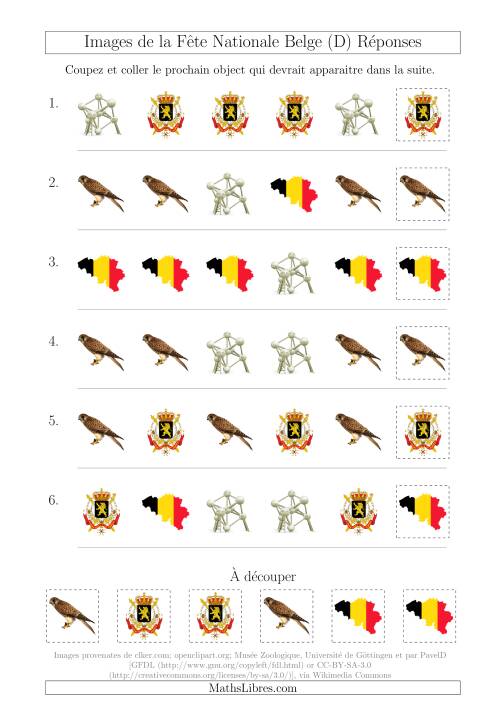 Images de la Fête Nationale Belge avec Une Seule Particularité (Forme) (D) page 2