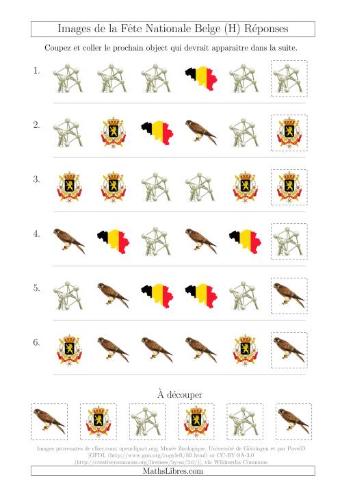 Images de la Fête Nationale Belge avec Une Seule Particularité (Forme) (H) page 2