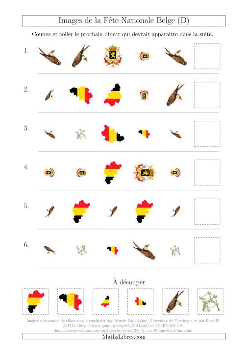 Images de la Fête Nationale Belge avec Trois Particularités (Forme, Taille & Rotation) (D)