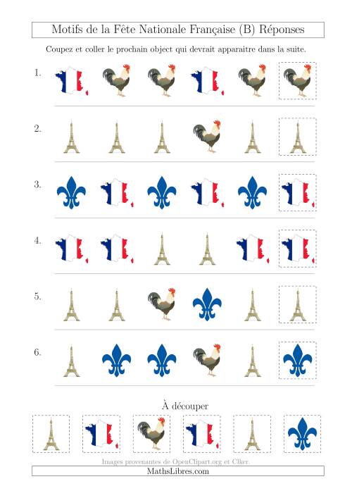 Images de la Fête Nationale Française avec Une Seule Particularité (Forme) (B) page 2
