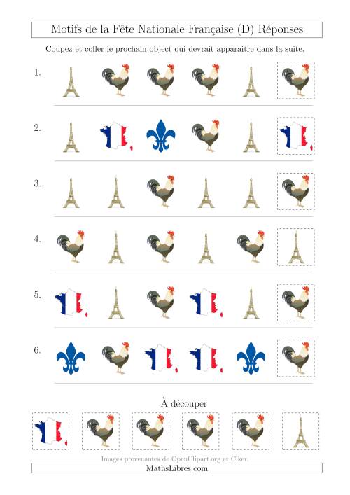 Images de la Fête Nationale Française avec Une Seule Particularité (Forme) (D) page 2