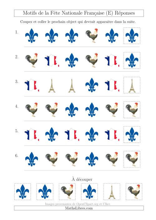 Images de la Fête Nationale Française avec Une Seule Particularité (Forme) (E) page 2