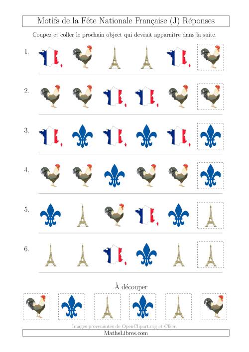 Images de la Fête Nationale Française avec Une Seule Particularité (Forme) (J) page 2