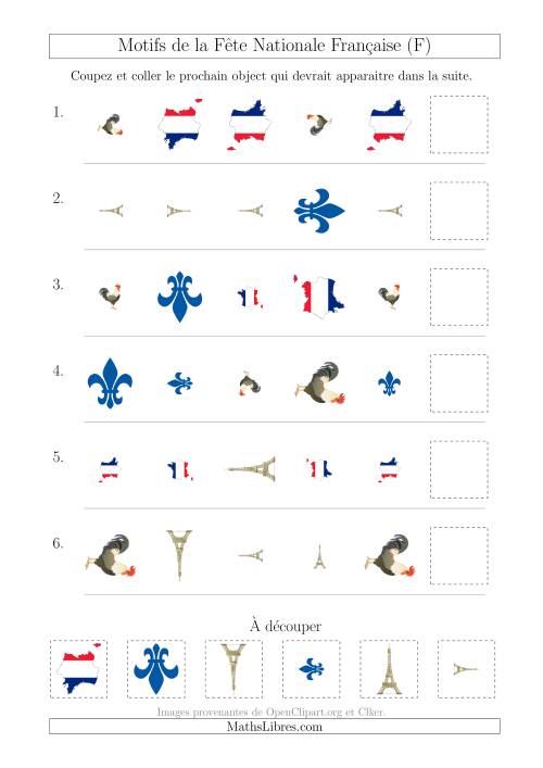 Images de la Fête Nationale Française avec Trois Particularités (Forme, Taille & Rotation) (F)