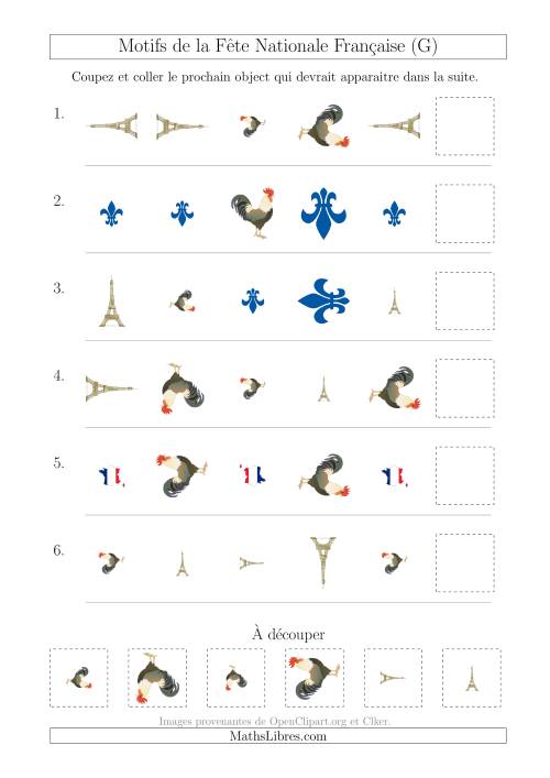 Images de la Fête Nationale Française avec Trois Particularités (Forme, Taille & Rotation) (G)