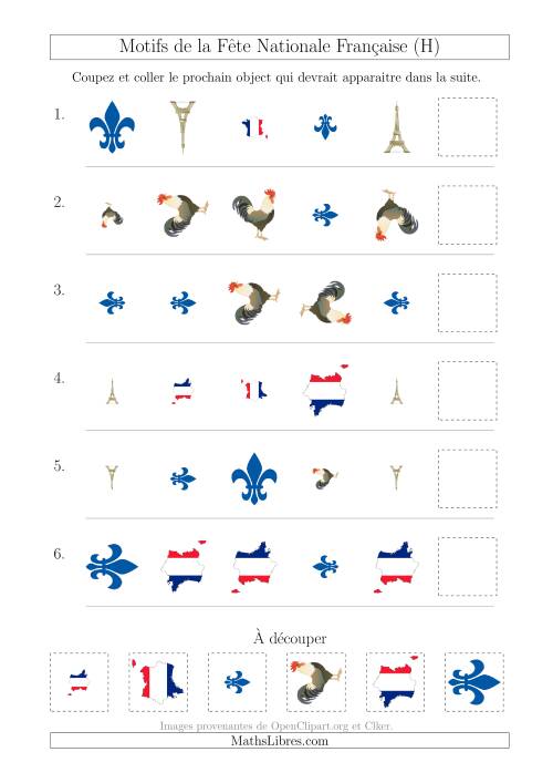 Images de la Fête Nationale Française avec Trois Particularités (Forme, Taille & Rotation) (H)