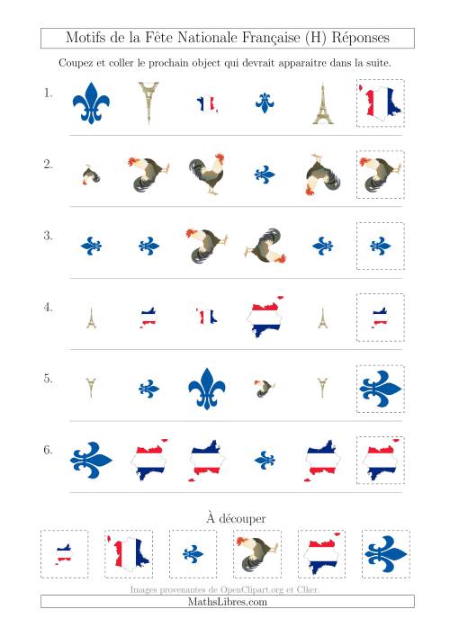 Images de la Fête Nationale Française avec Trois Particularités (Forme, Taille & Rotation) (H) page 2