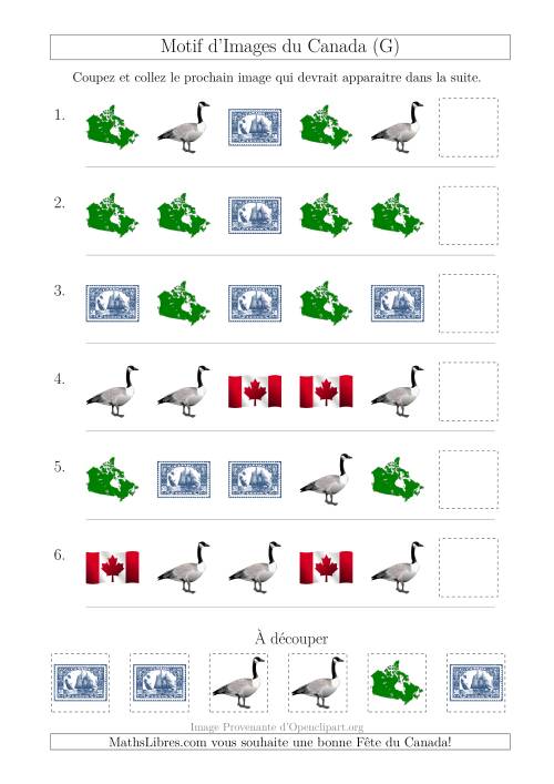 Motif d'Images du Canada avec Comme Attribut la Forme (G)