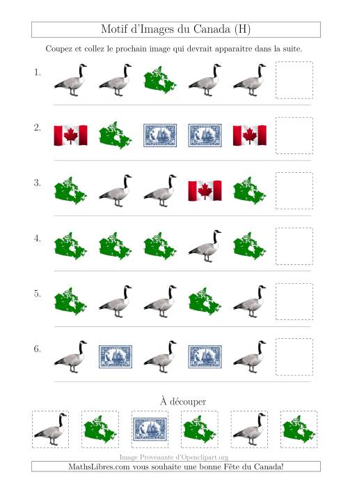 Motif d'Images du Canada avec Comme Attribut la Forme (H)