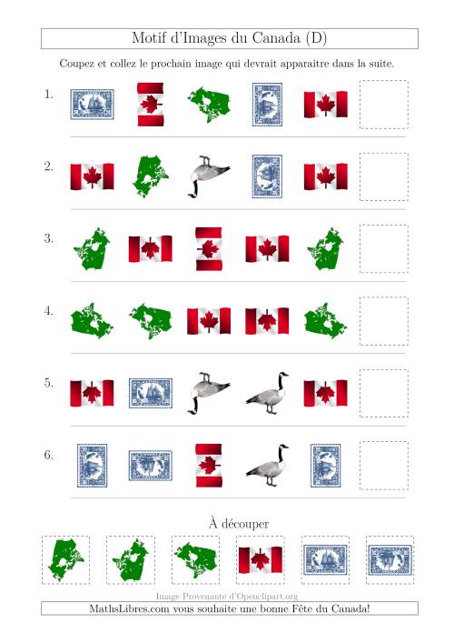 Motif d'Images du Canada avec Comme Attributs Forme et Rotation (D)