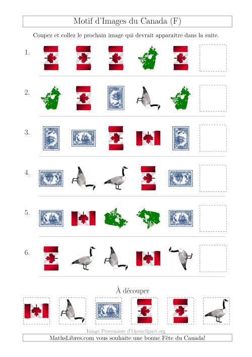 Motif d'Images du Canada avec Comme Attributs Forme et Rotation (F)
