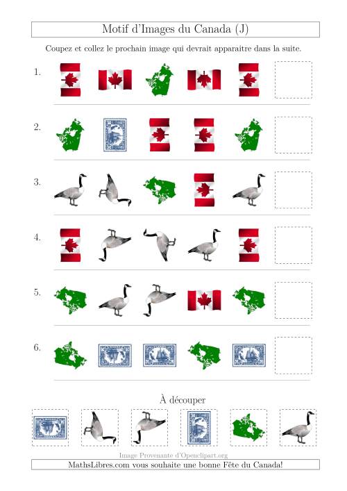 Motif d'Images du Canada avec Comme Attributs Forme et Rotation (J)