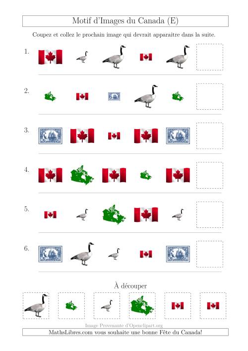 Motif d'Images du Canada avec Comme Attributs Forme et Taille (E)