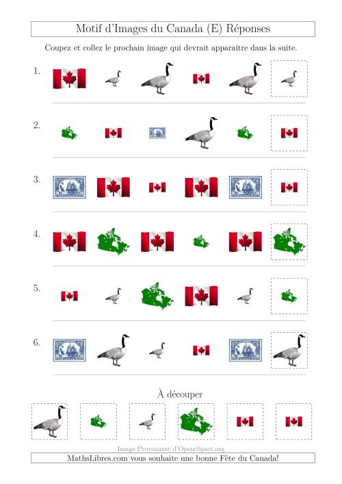 Motif d'Images du Canada avec Comme Attributs Forme et Taille (E) page 2