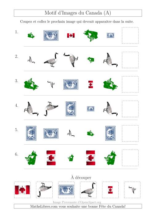 Motif d'Images du Canada avec Comme Attributs Forme, Taille et Rotation (A)