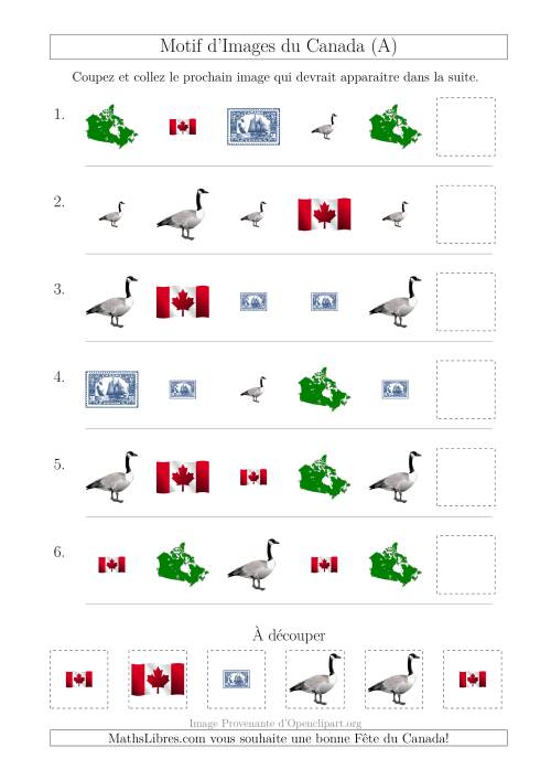 Motif d'Images du Canada avec Comme Attributs Forme et Taille (Tout)