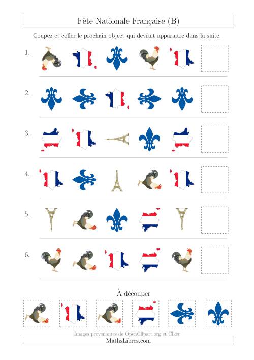 Images de la Fête Nationale Française avec Deux Particularités (Forme & Rotation) (B)