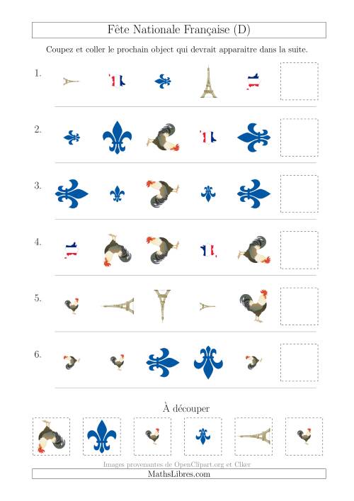 Images de la Fête Nationale Française avec Trois Particularités (Forme, Taille & Rotation) (D)