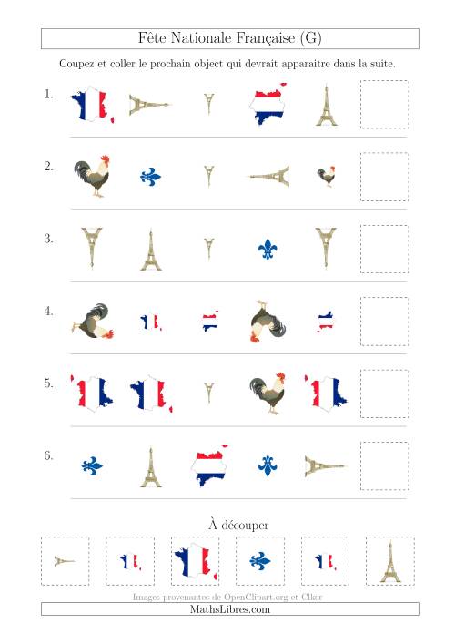 Images de la Fête Nationale Française avec Trois Particularités (Forme, Taille & Rotation) (G)