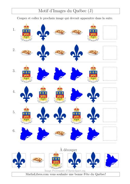 Motif d'Images du Québec avec Comme Attribut la Forme (J)