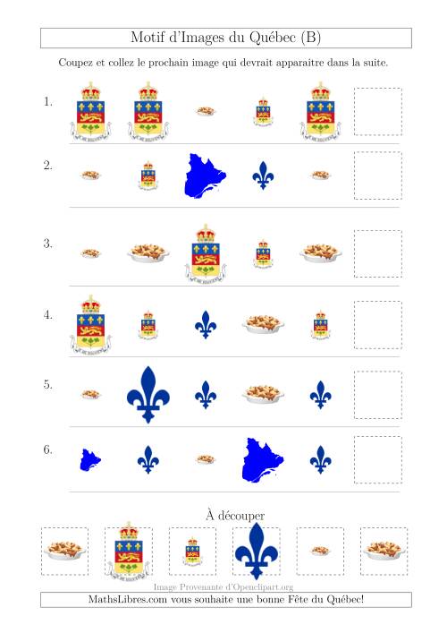 Motif d'Images du Québec avec Comme Attribut Forme et Taille (B)