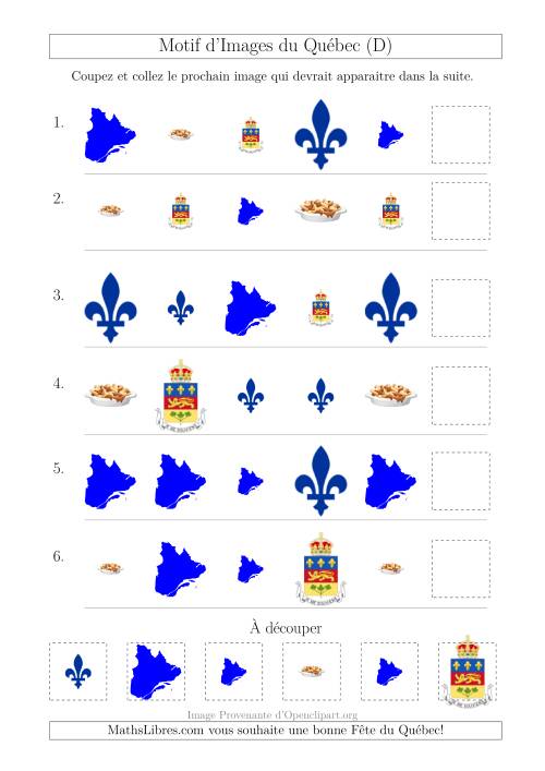 Motif d'Images du Québec avec Comme Attribut Forme et Taille (D)