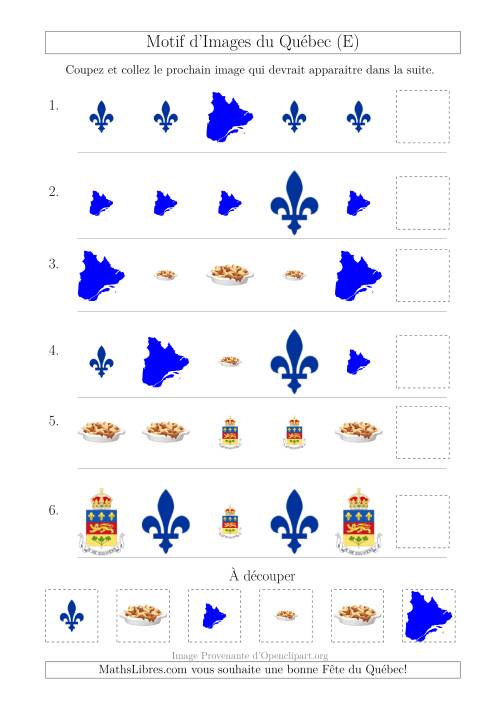 Motif d'Images du Québec avec Comme Attribut Forme et Taille (E)