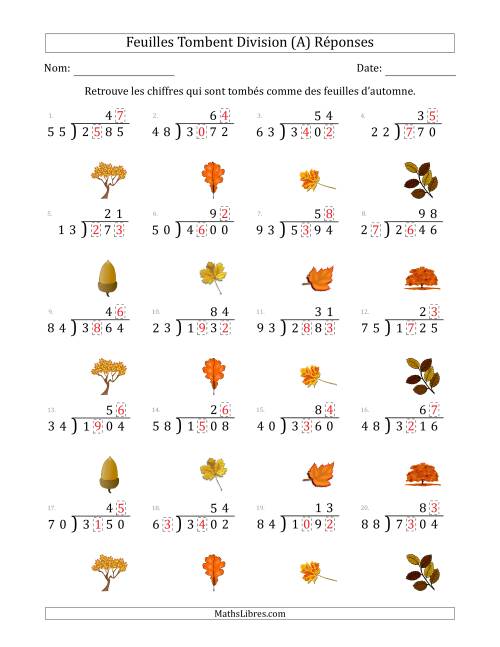 C'est l'automne, les chiffres sont tombés, Division (Version Plus Difficile) (A) page 2