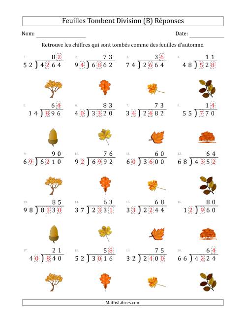 C'est l'automne, les chiffres sont tombés, Division (Version Plus Difficile) (B) page 2