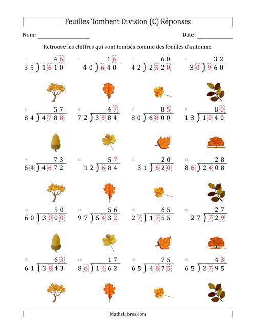 C'est l'automne, les chiffres sont tombés, Division (Version Plus Difficile) (C) page 2