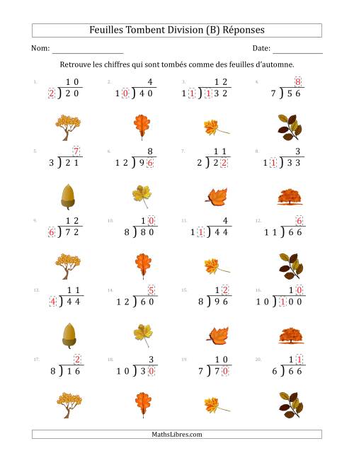 C'est l'automne, les chiffres sont tombés, Division (Version Plus Facile) (B) page 2