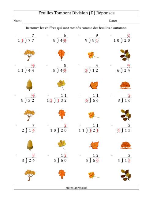 C'est l'automne, les chiffres sont tombés, Division (Version Plus Facile) (D) page 2