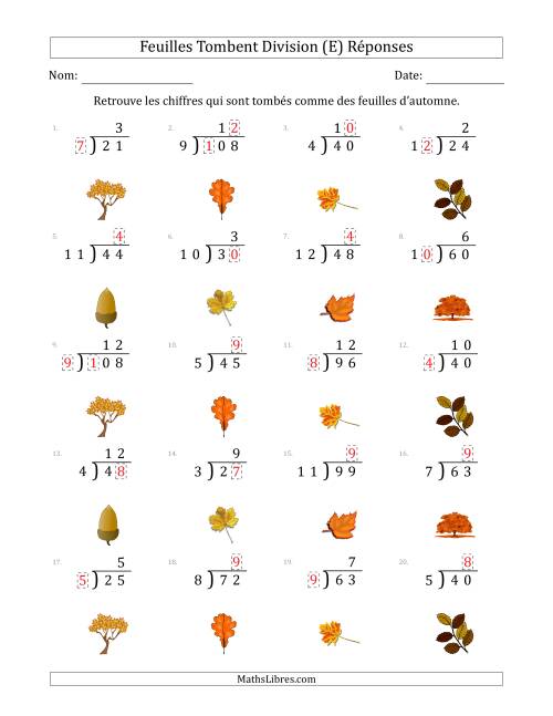 C'est l'automne, les chiffres sont tombés, Division (Version Plus Facile) (E) page 2