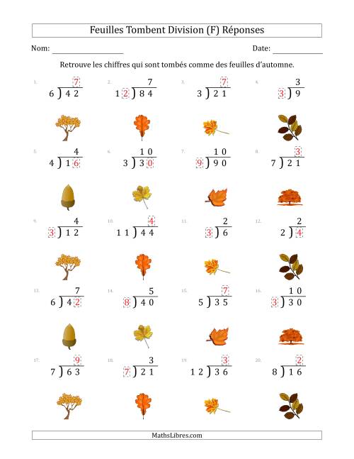 C'est l'automne, les chiffres sont tombés, Division (Version Plus Facile) (F) page 2