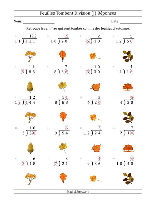 C'est l'automne, les chiffres sont tombés, Division (Version Plus Facile) (J) page 2