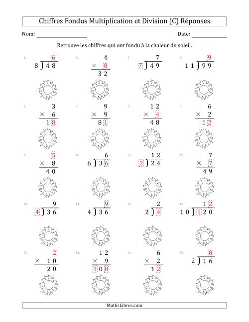 C'est l'été, les chiffres ont fondu, Multiplication et Division (Versión Plus Facile) (C) page 2