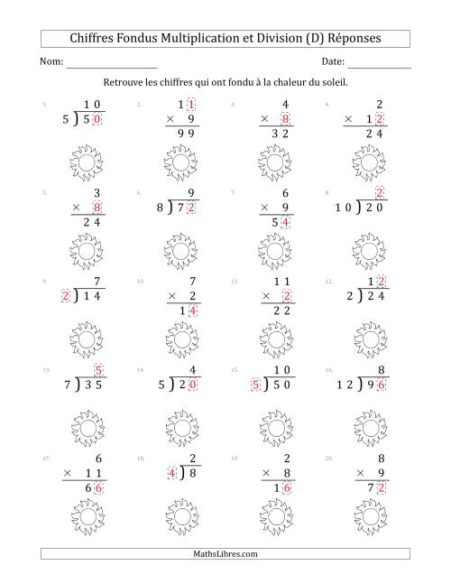 C'est l'été, les chiffres ont fondu, Multiplication et Division (Versión Plus Facile) (D) page 2
