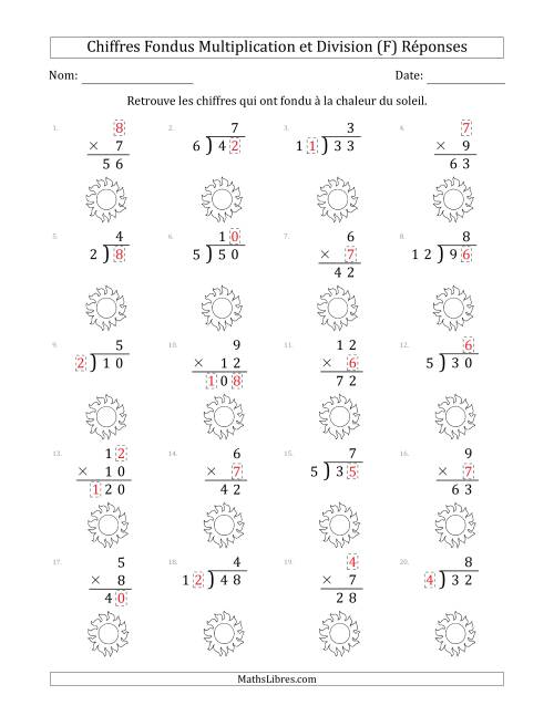 C'est l'été, les chiffres ont fondu, Multiplication et Division (Versión Plus Facile) (F) page 2