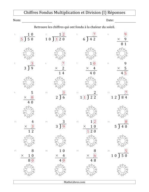 C'est l'été, les chiffres ont fondu, Multiplication et Division (Versión Plus Facile) (I) page 2