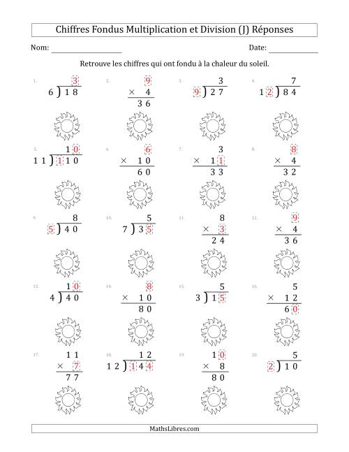 C'est l'été, les chiffres ont fondu, Multiplication et Division (Versión Plus Facile) (J) page 2