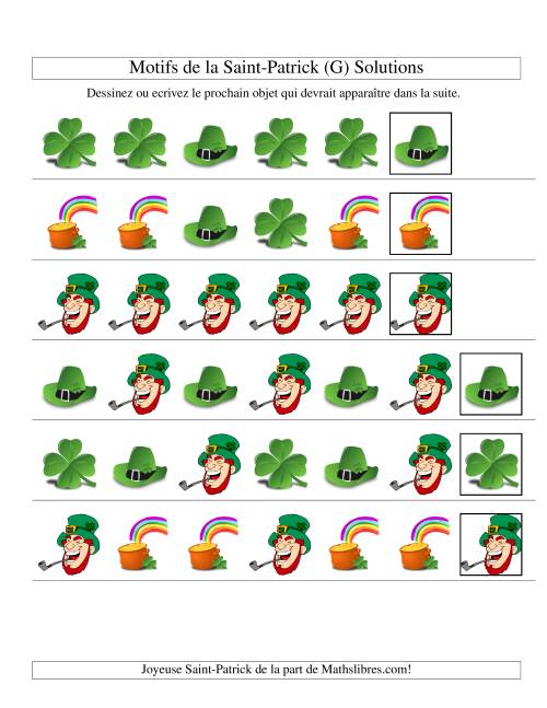 Motifs de la Saint Patrick avec Une Particularité (forme) (G) page 2