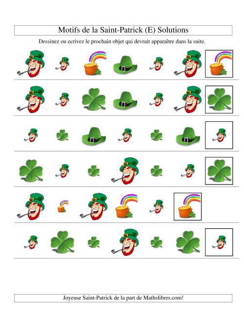 Motifs de la Saint Patrick avec Deux Particularités (forme & taille) (E) page 2