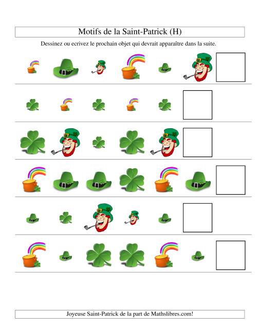 Motifs de la Saint Patrick avec Deux Particularités (forme & taille) (H)